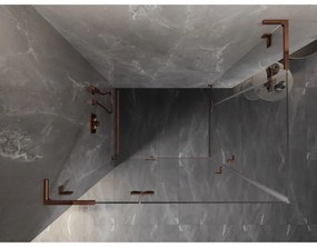 Mexen Lunar, L Duo výklopný sprchový kút 115 x 70 cm, 8mm číre sklo, profil ružové zlato, 834L-115L-070P-60-00