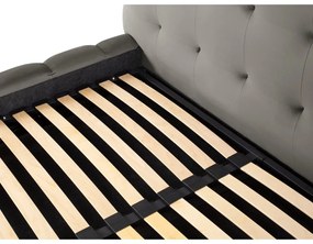 Svetlosivá čalúnená dvojlôžková posteľ s úložným priestorom s roštom 140x200 cm Bali – Cosmopolitan Design