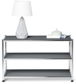 Kovový konferenčný stolík »CN3«, otvorený, sivý