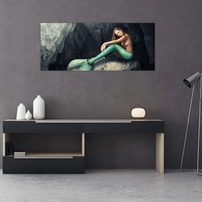 Obraz - Morská panna na skale (120x50 cm)