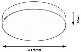 Rabalux LED vonkajšie stropné kruhové svietidlo TARTU 18W | 1800lm | 2800-6000K CCT | IP44 - čierna