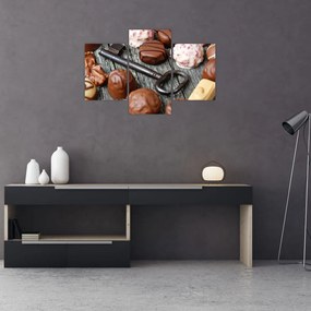 Obraz čokolády a kľúče (90x60 cm)