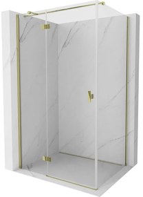 Mexen, Mexen Mist H T sklápací sprchový kút ľavý 70 x 95 cm, transparentný, zlatý - 8A5T-070-095-50-00-L