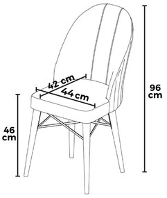 Sada jedálenských stoličiek Ritim Cappuccino, 6 ks
