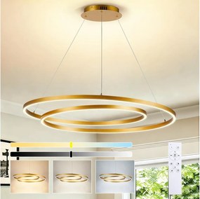 BRILAGI-LED Stmievateľný luster na lanku TWISTER LED/105W/230V 3000-6000K zlatá+DO