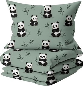 Sada obliečok z mikrovlákna PANDA RELAX mentolová + obliečka na vankúš 50 x 70 cm ZDARMA