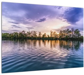 Sklenený obraz jazera (70x50 cm)