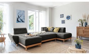 Tmavosivá rozkladacia pohovka do "U" Miuform Dazzling Daisy, pravý roh