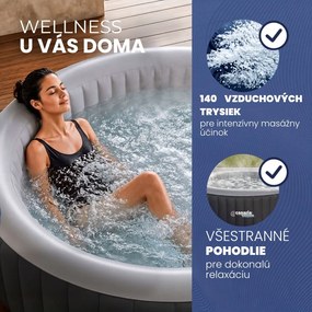 Nafukovacia vírivka OASIS pre 6 osôb, okrúhla, čierna Casaria