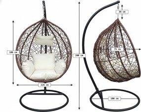 Hnedé závesné kreslo KOKON