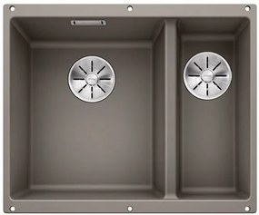 Blanco Subline 340/160-U, silgranitový drez pod pracovnú dosku 555x460x190 mm, drez vľavo, 1,5-komorový, svetlá hnedá, BLA-523556