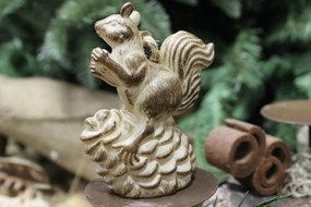 Hnedá patinovaná závesná ozdoba veverička 10cm