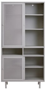 Sivá kovová skrinka s posuvnými dverami 90x180x40 cm Veep – Unique Furniture