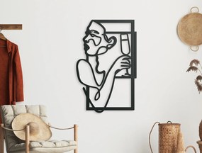 drevko Abstraktný obraz Pitie vína Rozmer obrazu: 44,5 x 28,5 cm, Farba dekorácie: Čierna
