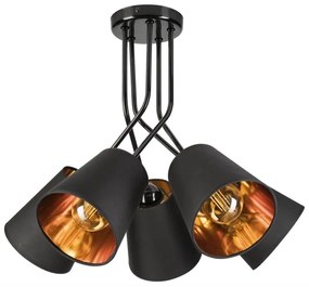 Luster na tyči IRMA 5xE27/60W/230V čierna