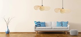 Stropné svietidlo BOHO hat - bambusové/čierne