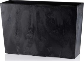 PLASTOVÝ KVETINÁČ BLOOM 36X56 CM IMITÁCIA BETÓNU ČIERNA