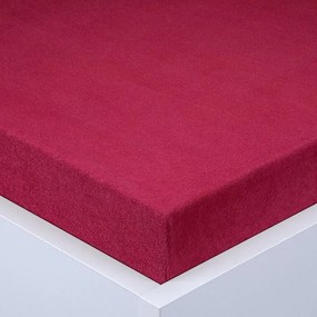 Napínacia plachta na posteľ froté EXCLUSIVE vínová 90 x 200 cm