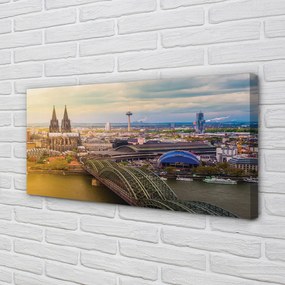 Obraz na plátne Nemecko panorama riečny mosty 125x50 cm