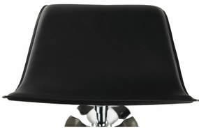 Barová stolička, ekokoža čierna/chróm, LARIA NEW