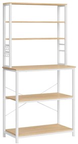 Kuchynský policový regál MARGE hnedá/biela