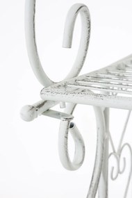 Kovová polica regál Anja - Biela antik