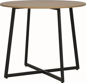AKCIA Okrúhly jedálenský stôl s doskou v dekore dub LUNA 90x90 II. akosť