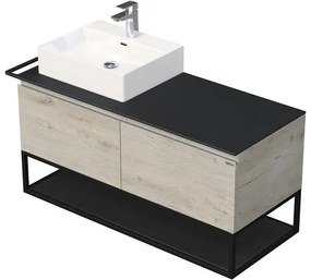 Kúpeľňová skrinka s umývadlom Intedoor Landau Metal 120 cm dub svetlý