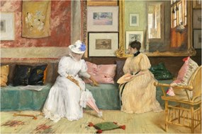 Obraz - William Merritt Chase, A Friendly Call, reprodukcia (90x60 cm)