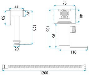 Rea Foss Clif, podomietková bidetová batéria, medená matná, REA-B5845