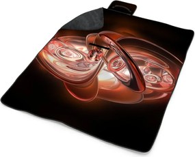 Sablio Plážová deka Červená abstrakcia: 200x140 cm