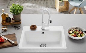 Blanco Legra 6, silgranitový drez 585x500x190 mm, 1-komorový, hliníková metalíza, 523333