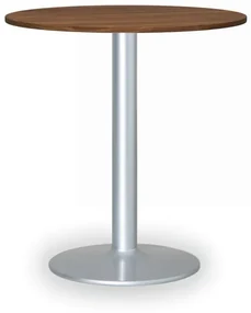 Konferenčný stolík FILIP II, priemer 800 mm, sivá podnož, doska orech
