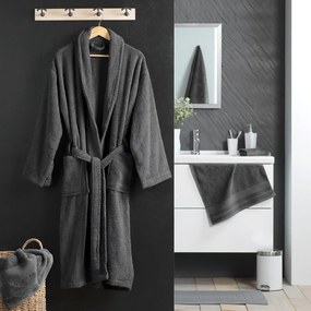 Antracitový bavlnený župan veľkosť M Tendresse – douceur d'intérieur