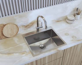 Gamma Gamma, 1-komorový nerezový drez 550x500x210 mm, oceľová, GMA-S5550-CH