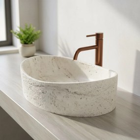 Rea Dream, umývadlo na dosku 490x360x150 mm, béžová-biela, REA-U0635