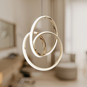 Toolight Toolight, LED závesné svietidlo 25x30cm, 24W, 4000K, G076-1CP, zlatá lesklá, OSW-08650
