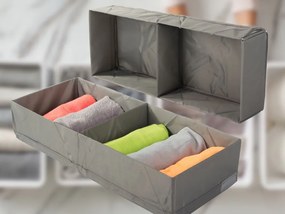 VERK GROUP Organizér do šatne, 2 priehradky, textilný sivý 51 x 20 x 10 cm