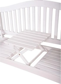 Biela drevená záhradná lavica Singapore – Garden Pleasure