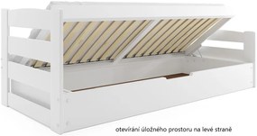 Detská posteľ ERNIE s úložným priestorom 200x90 cm - biela