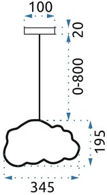 Moderné detské stropné svietidlo - mrak ružová