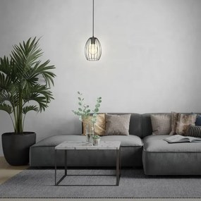 Luster na tyči 1xE27/60W/230V, čierny