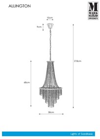 Markslöjd 108125 - Krištáľový luster na reťazi ALLINGTON 3xE14/25W/230V