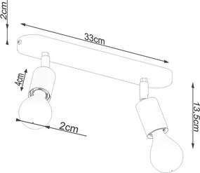 Čierne kovové stropné svietidlo ø 6 cm Brando – Sollux