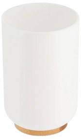 Kúpeľňový pohár Besson, biela/s drevenými prvkami, 300 ml