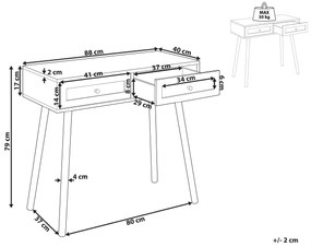 Konzolový stolík s 2 zásuvkami svetlé drevo ODELL Beliani