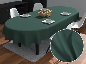Biante Oválny bavlněný saténový ubrus ST-018 Tmavý lesný zelený 140x220 cm