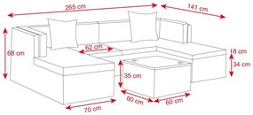 Rohová ratanová záhradná súprava Catini Sevilla - Čierna