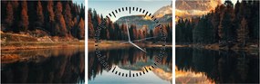 Obraz - Alpy, Taliansko, Dolomity, Lago Antorno (s hodinami) (90x30 cm)