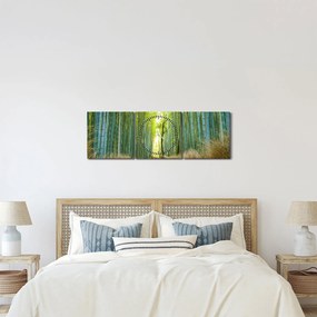 Obraz - Ulička s bambusmi (s hodinami) (90x30 cm)